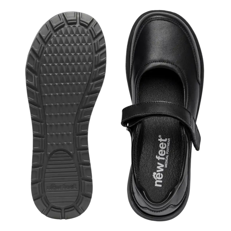 New Feet ballerina tarrakiinnityksellä - Musta