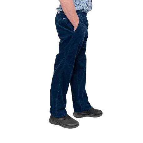 Bløde bukser med elastik - Blå fløjl