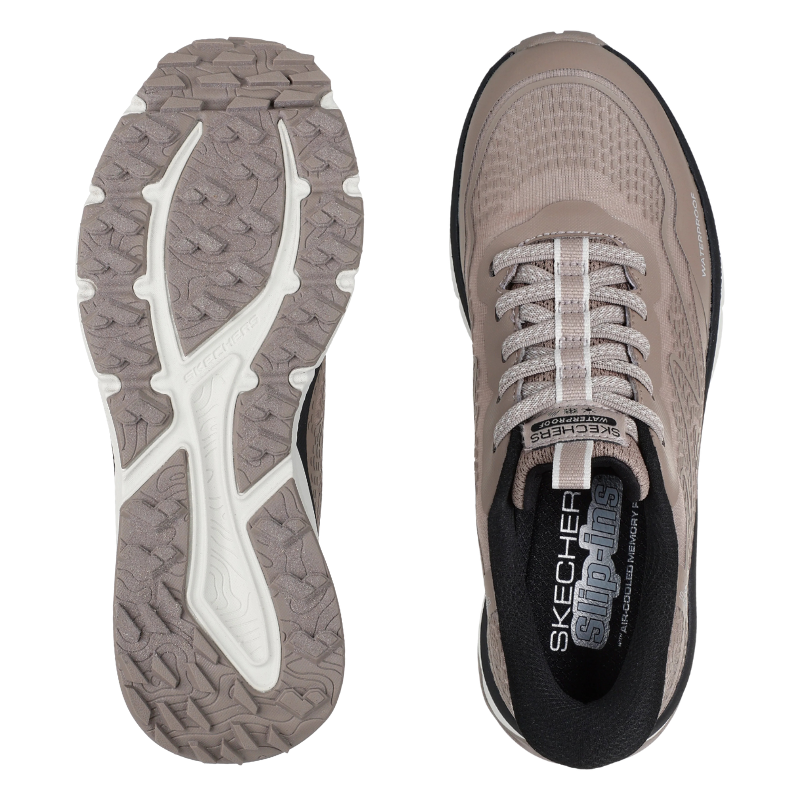Skechers vedenpitävä slip-in naisten sneaker – Harmaanruskea