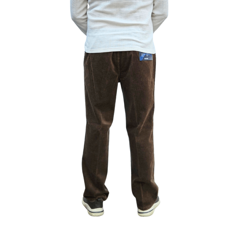 Fløjlsbukser med elastikkant - Brun