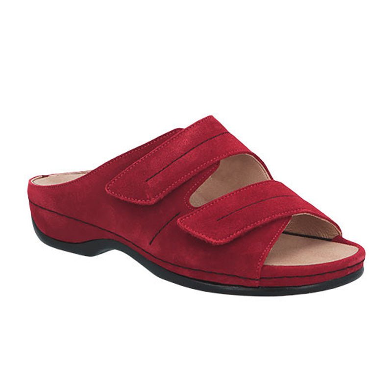 Berkemann damesandal - Rød ruskind - Seniorshop