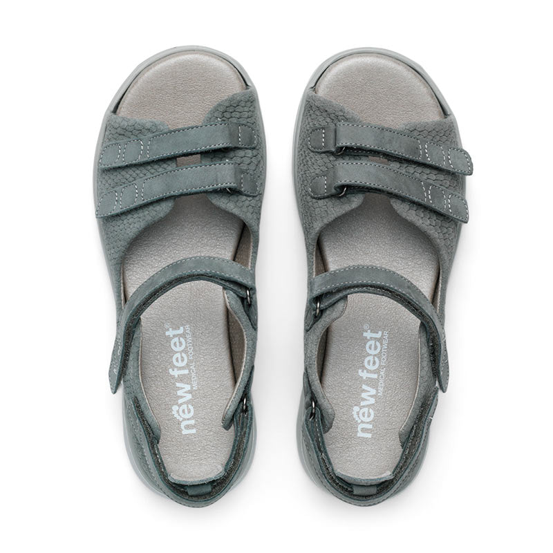 New Feet damesandal - Støvet grøn - Seniorshop