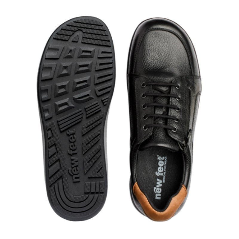 New Feet bred herresko - Sort læder - Seniorshop