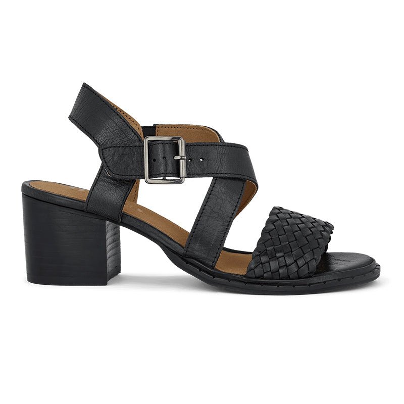 Green Comfort damesandal med hæl - Sort - Seniorshop