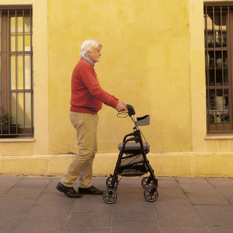 W4 rollator / indkøbsvogn - Blå - Seniorshop