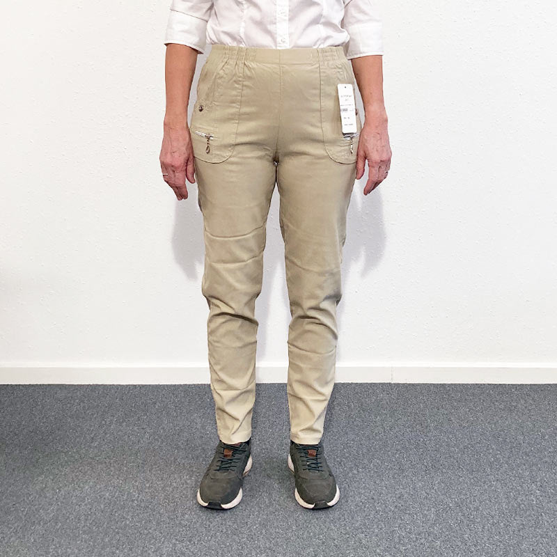 Damebukser med elastikkant - Beige - Seniorshop