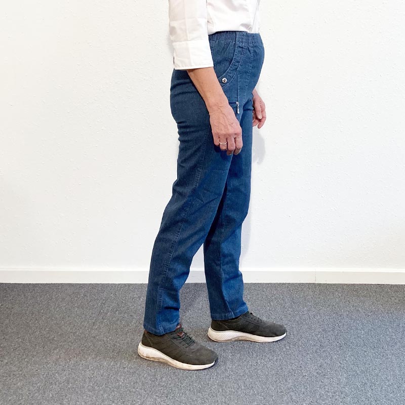 Damebukser med elastikkant - Blå denim - Seniorshop