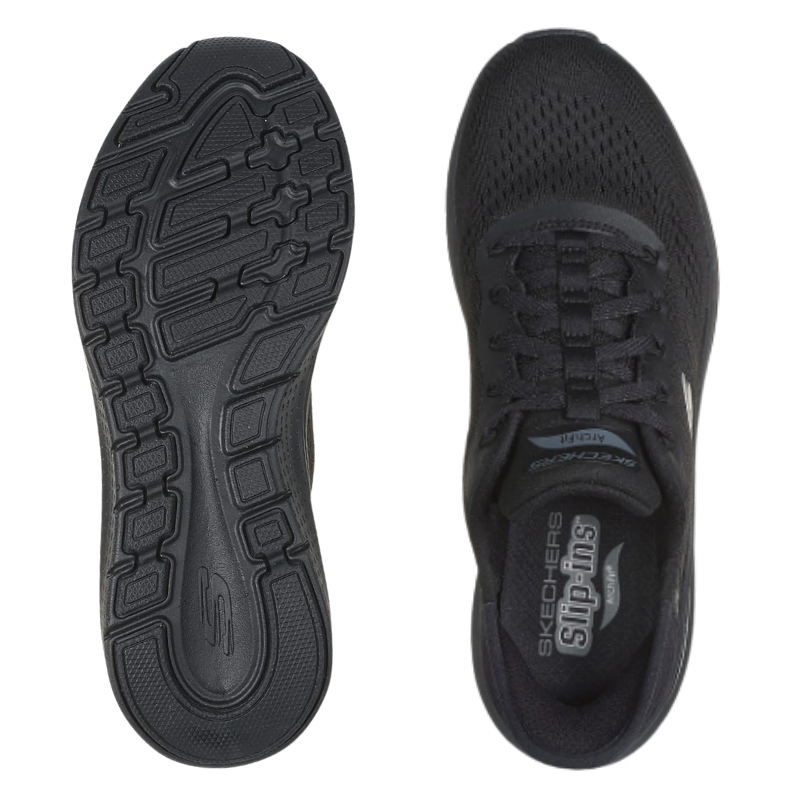 Skechers leveä slip-in naisten sneaker - Musta