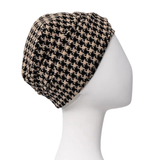 Lea-turbaani – musta/beige