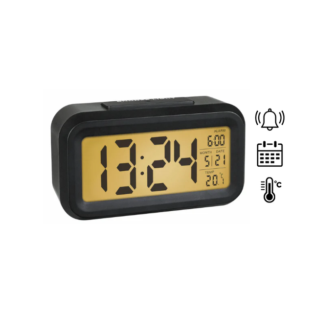 Herätyskello, LCD Display – Musta