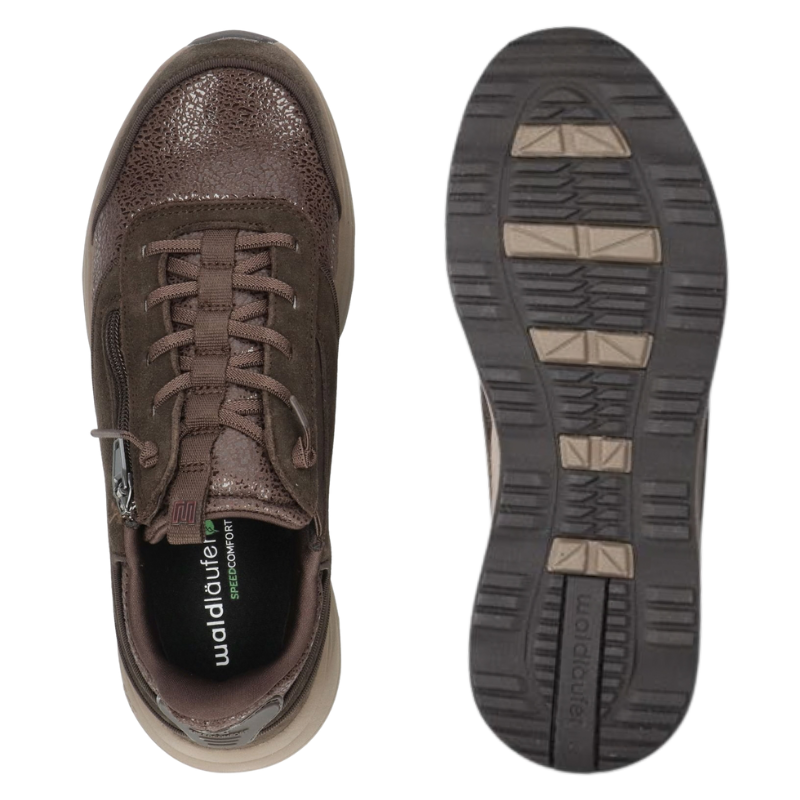 Waldläufer leveälestinen naisten sneaker - Ruskea