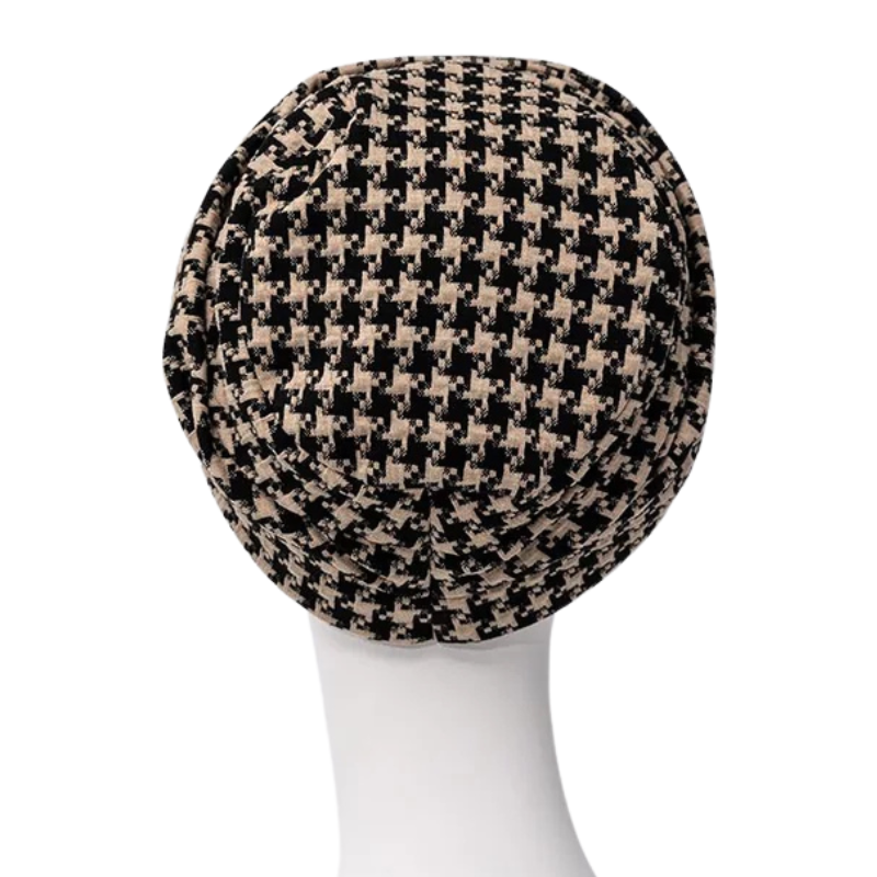 Lea-turbaani – musta/beige