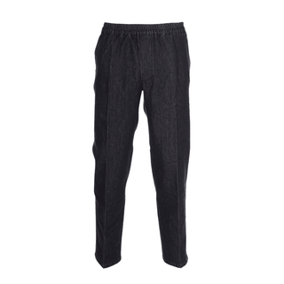 Jeans med elastik i taljen - Koksgrå/sort