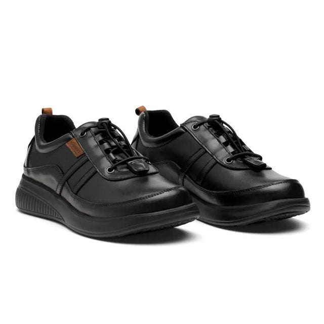 Women's Shoe with Easy-Fasten Closure, Black, New Feet