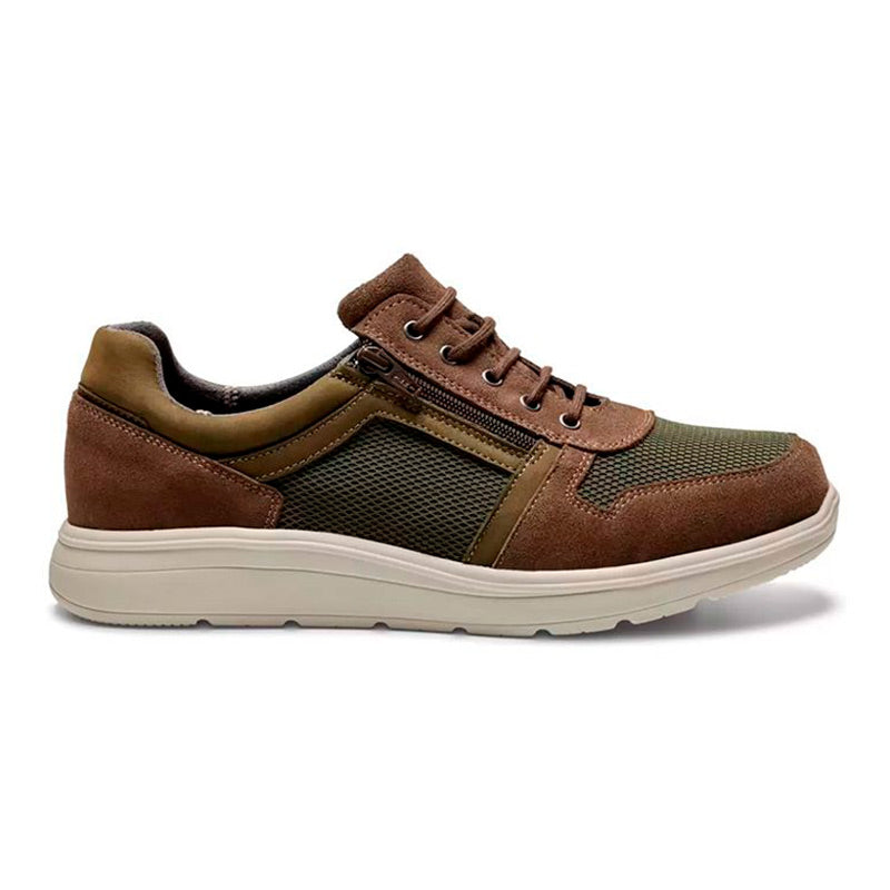 Lace-up Shoes with Zipper, Green/Brown, New Feet