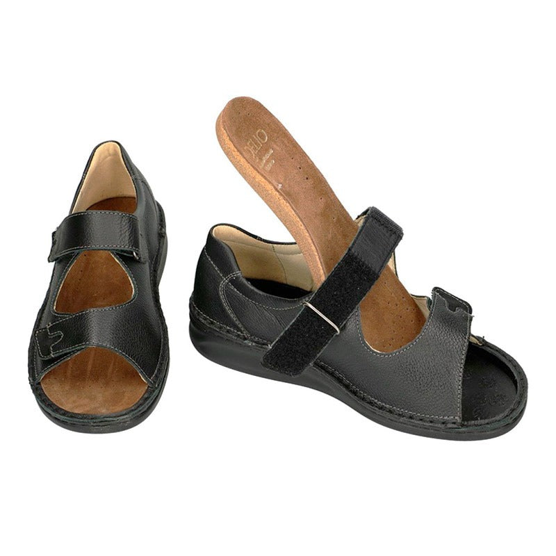 Fidelio herresandal i skind - Sort