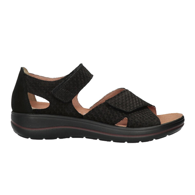 Hartjes damesandal - Sort nubuck