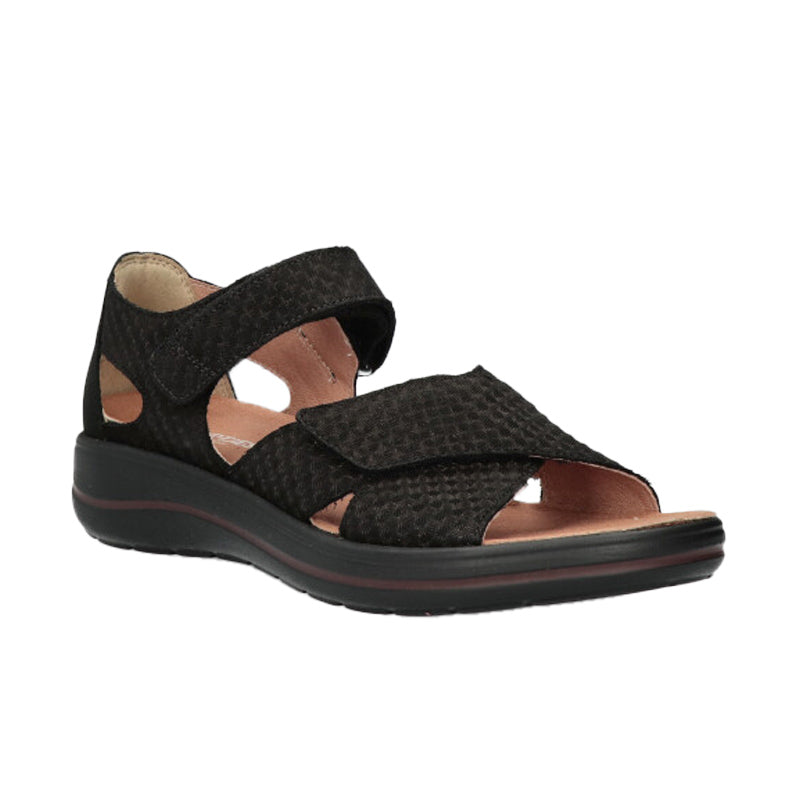 Hartjes damesandal - Sort nubuck