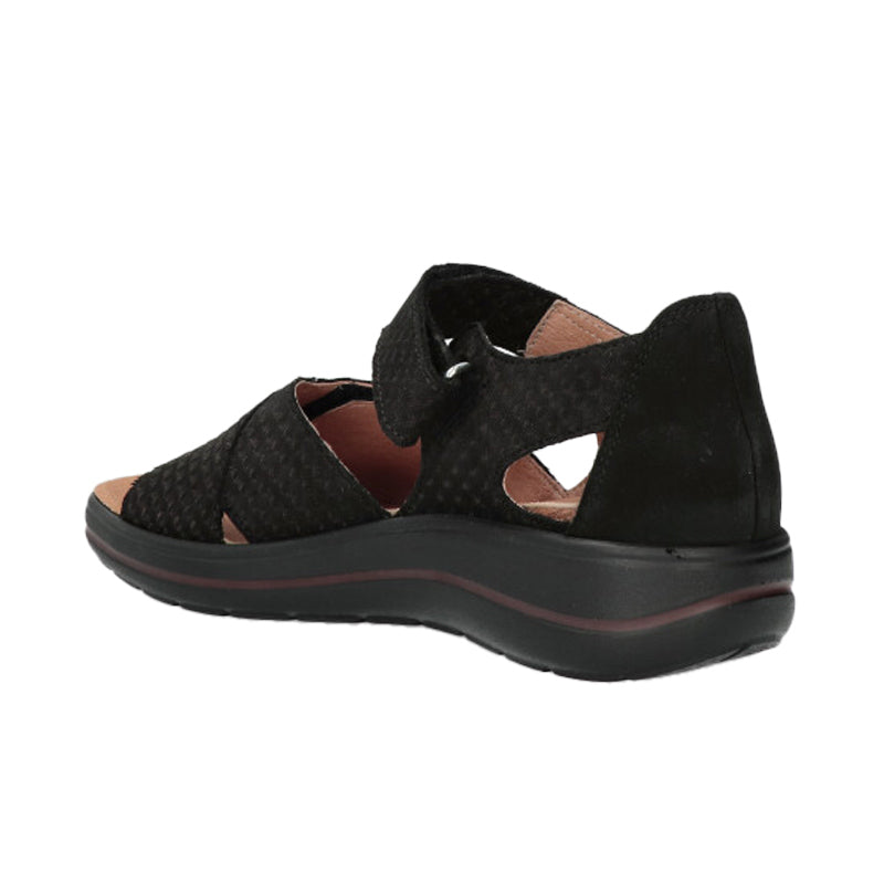 Hartjes damesandal - Sort nubuck