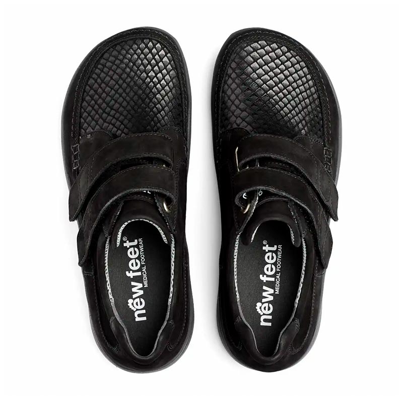 New Feet damesko med velcroluk - Sort