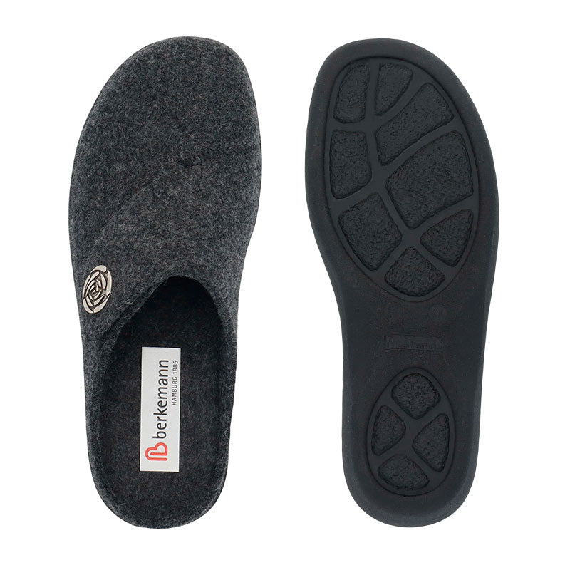 Women's Slipper, Dark Grey, New Feet