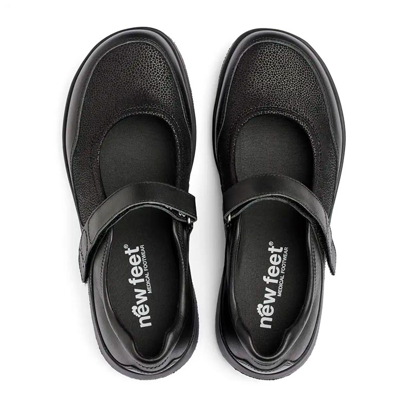 New Feet ballerina med stretch - Sort