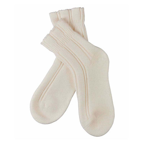Off-white night socks with angora wool