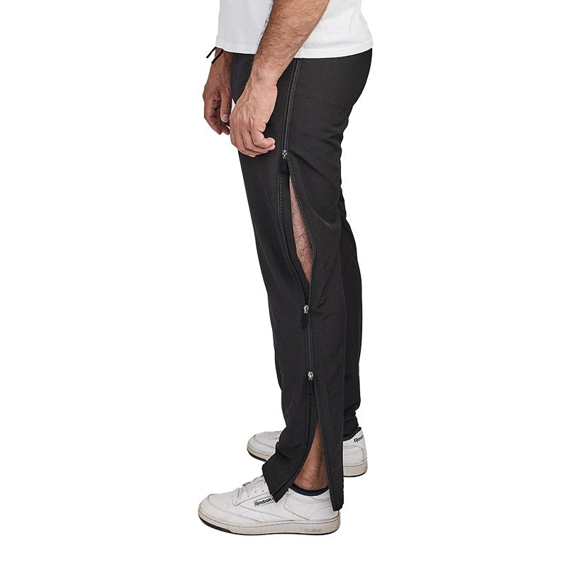 Pants with 4-way zipper, Black
