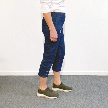 Capri Trousers, Blue Denim, Women