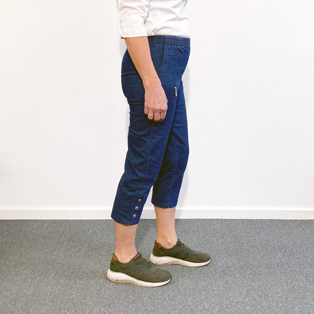Capri Trousers, Blue Denim, Women